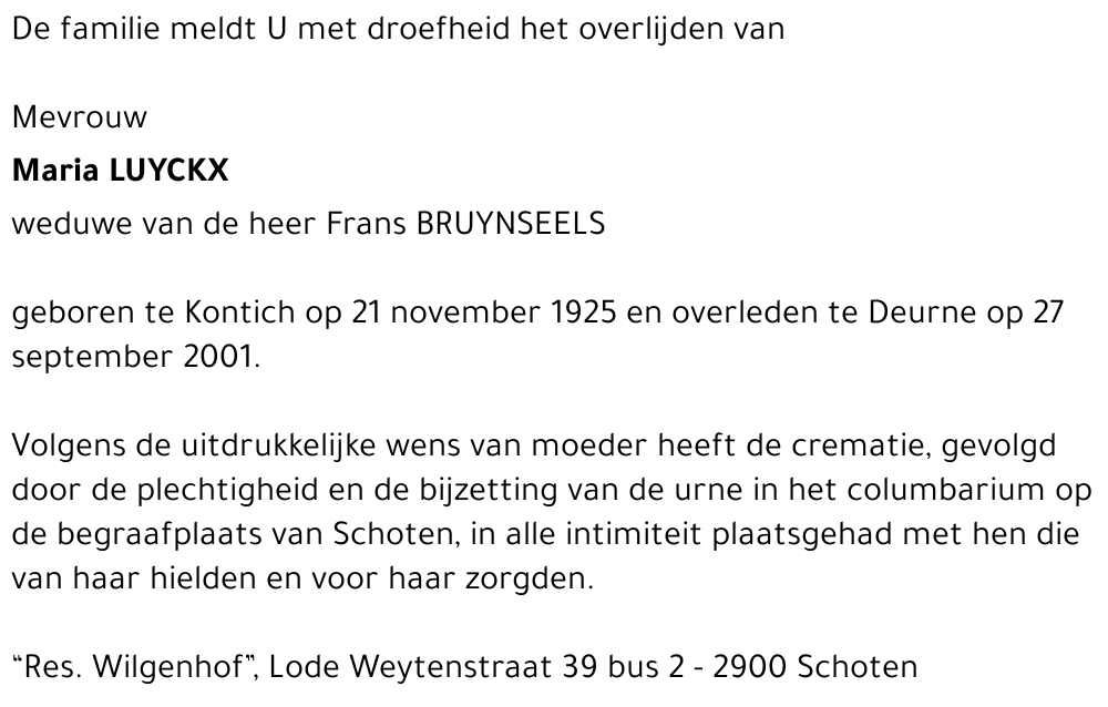 Maria LUYCKX