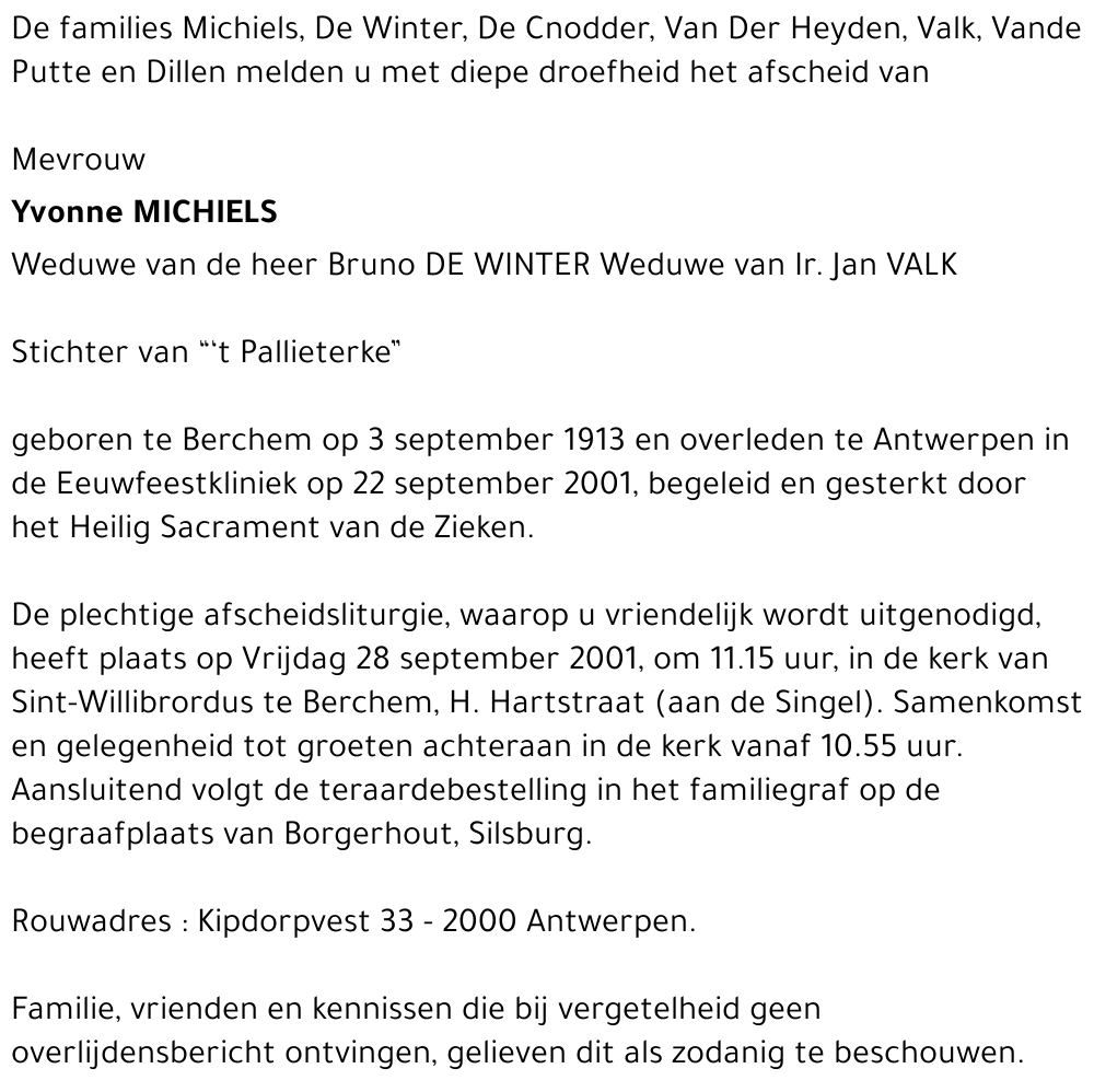 yvonne michiels