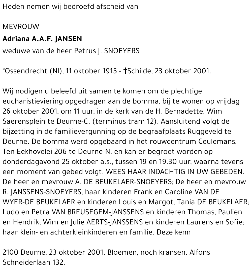 ADRIANA A.A.F. JANSEN