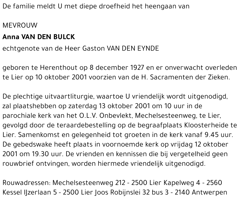 Anna Van Den Bulck