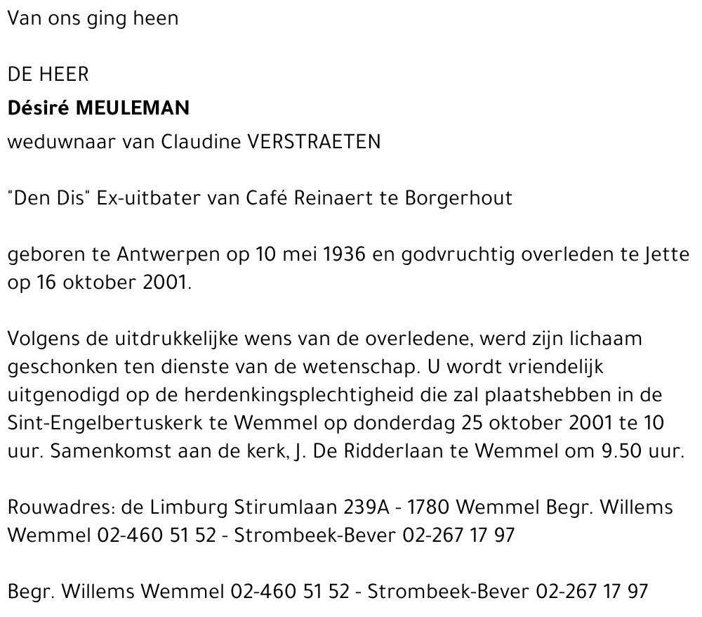 DÉSIRÉ MEULEMAN