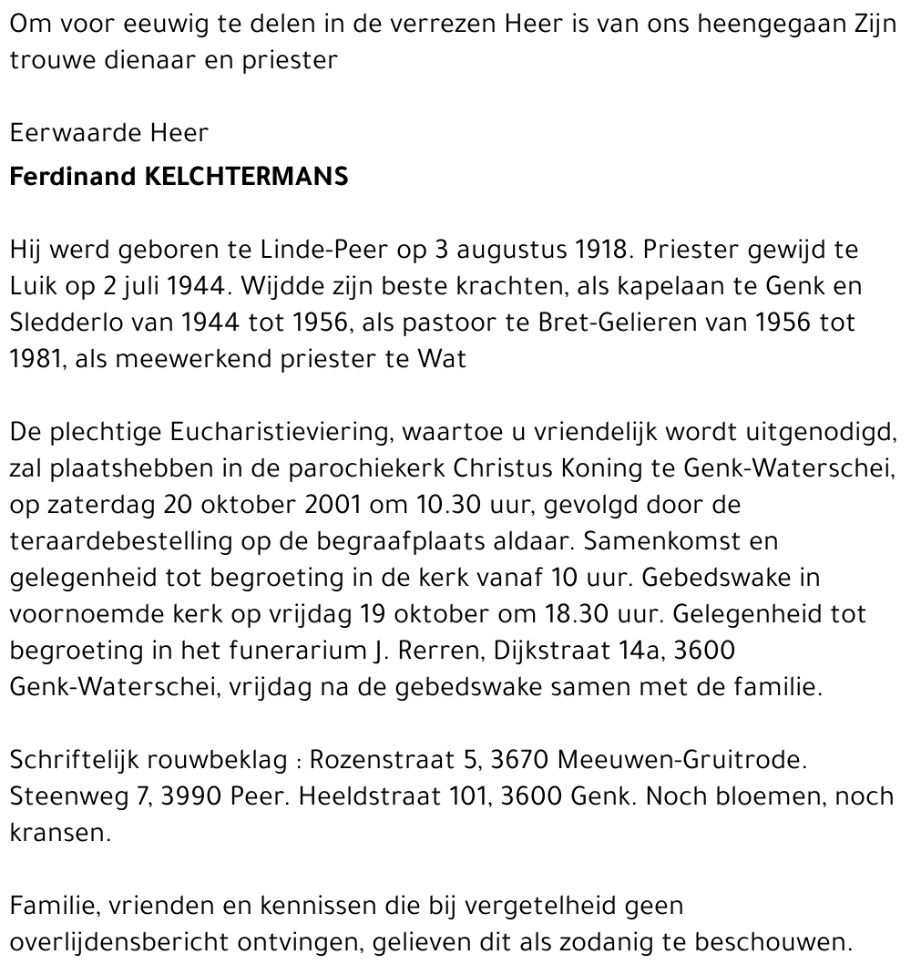 E.H. Ferdinand KELCHTERMANS