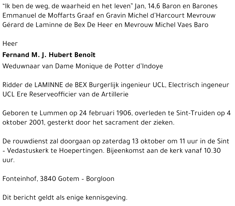 Fernand de Laminne de Bex