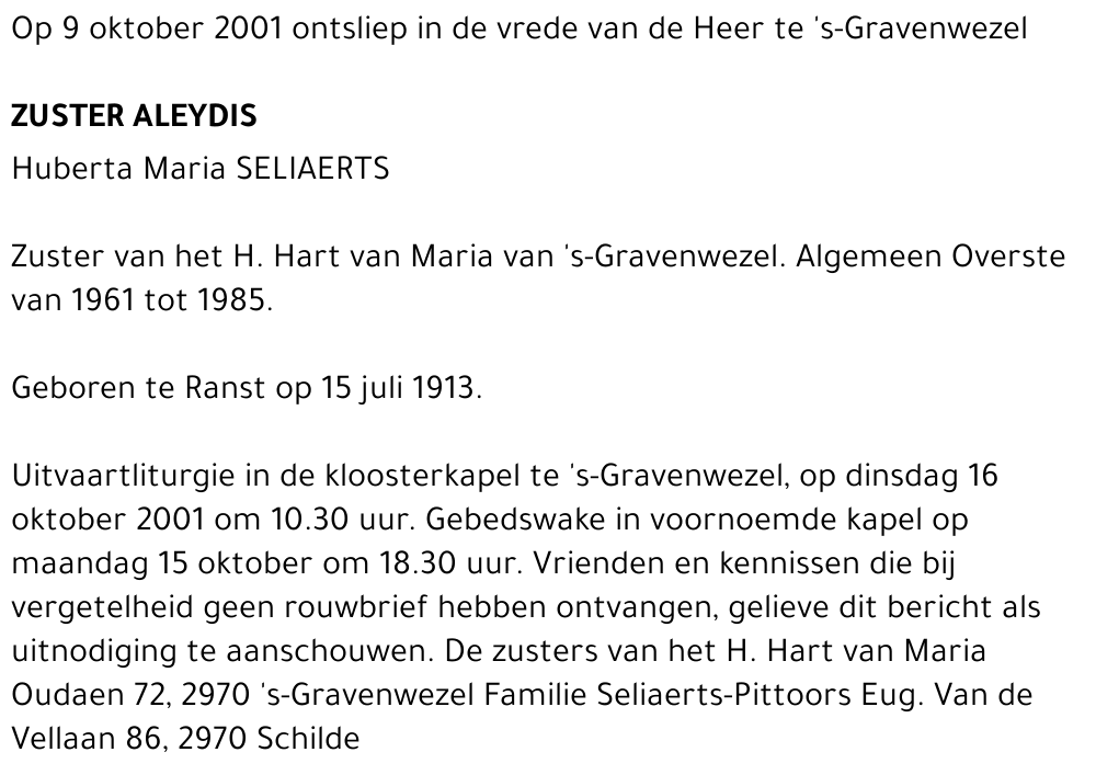 Huberta Maria Seliaerts