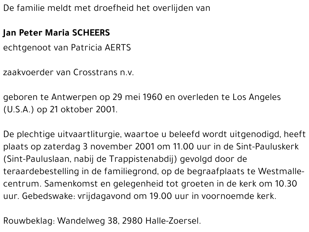 Jan Peter Maria Scheers