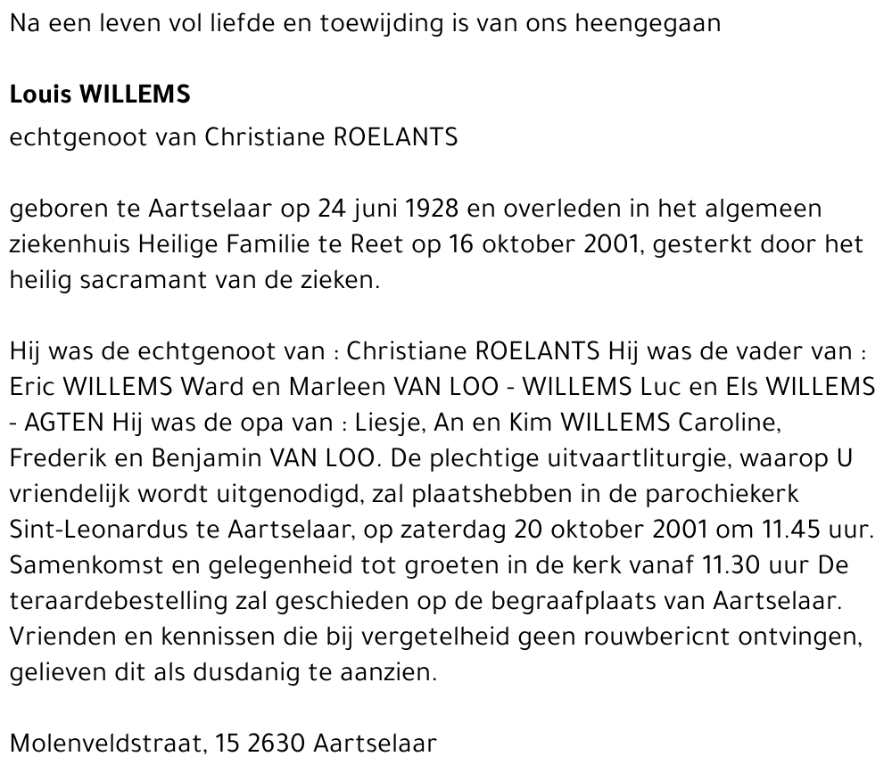 LOUIS WILLEMS