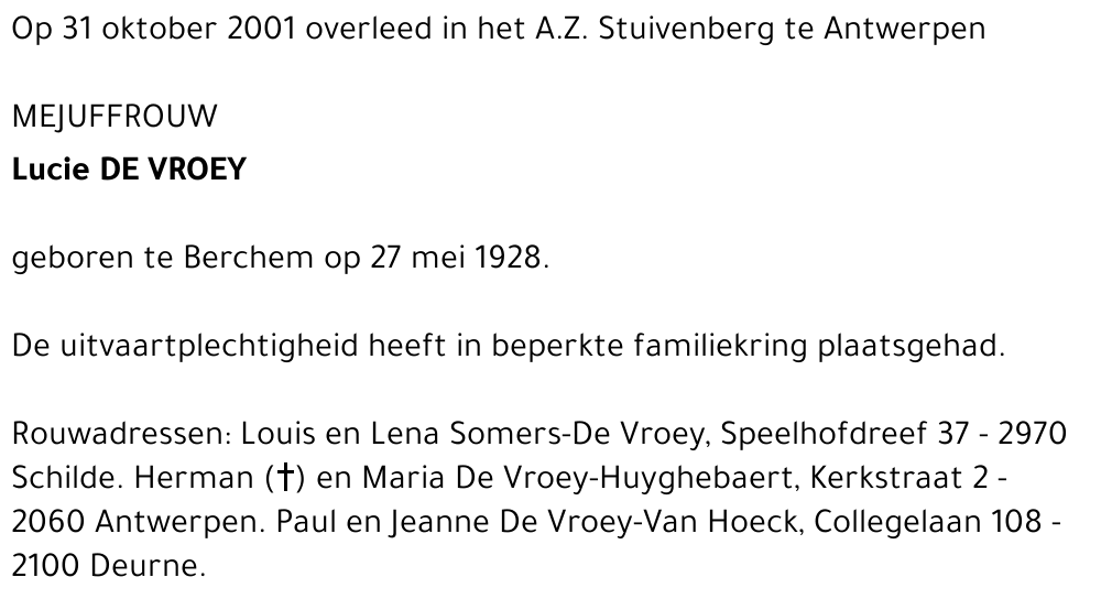 Lucie DE VROEY