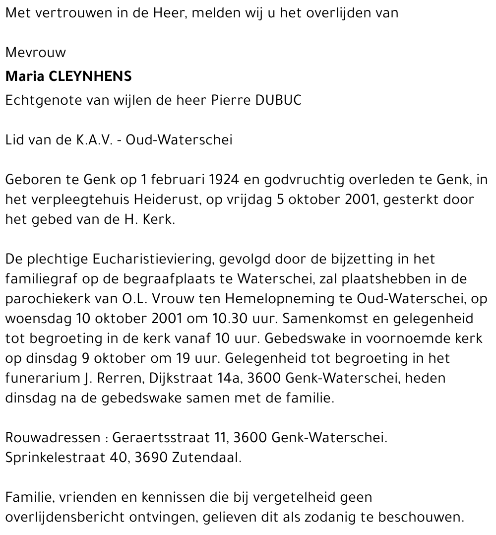 Maria CLEYNHENS