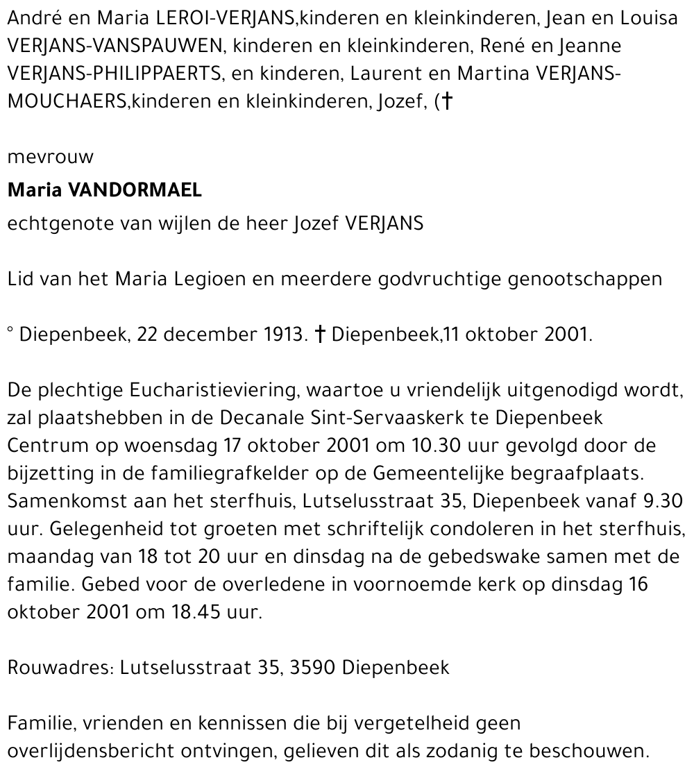 Maria VANDORMAEL