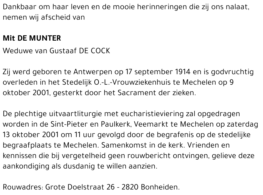 MIT DE MUNTER