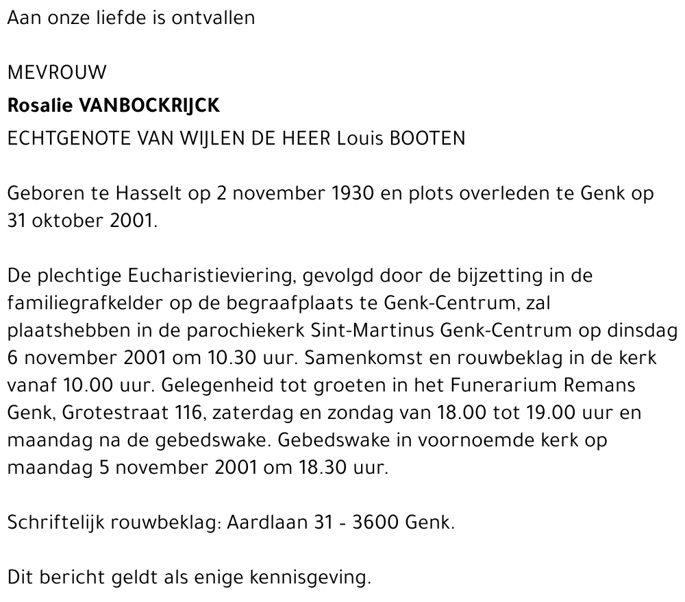 Rosalie VANBOCKRIJCK