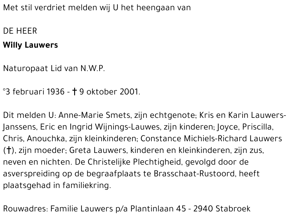 WILLY LAUWERS