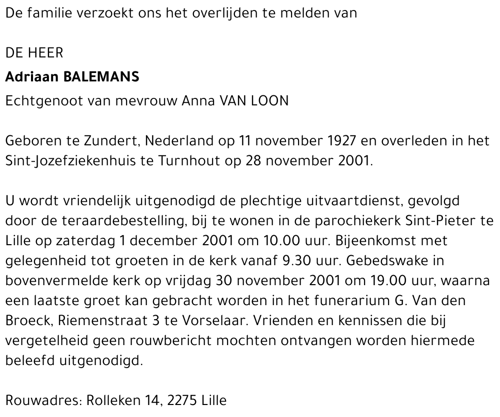 ADRIAAN BALEMANS