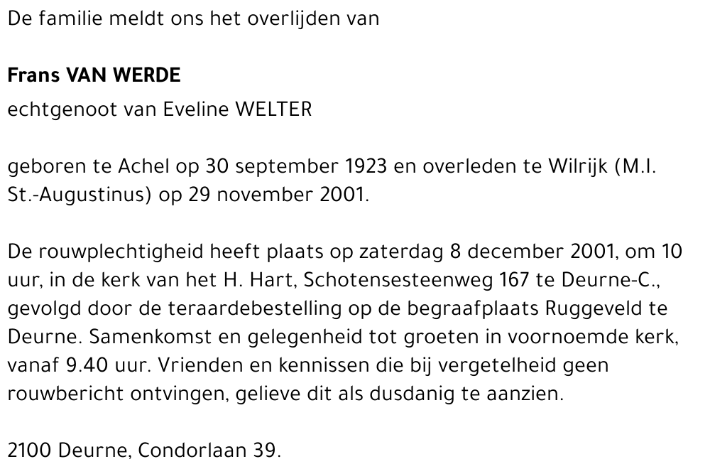 Frans Van Werde