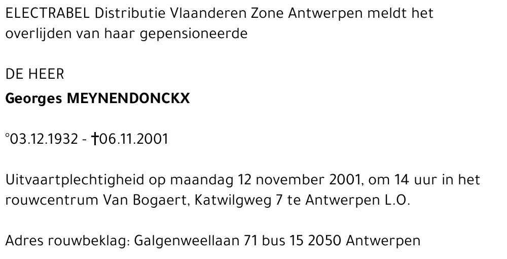 GEORGES MEYNENDONCKX