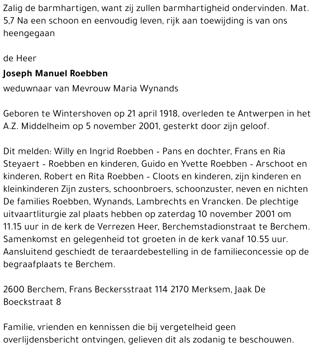 Josephus Manuel Roebben