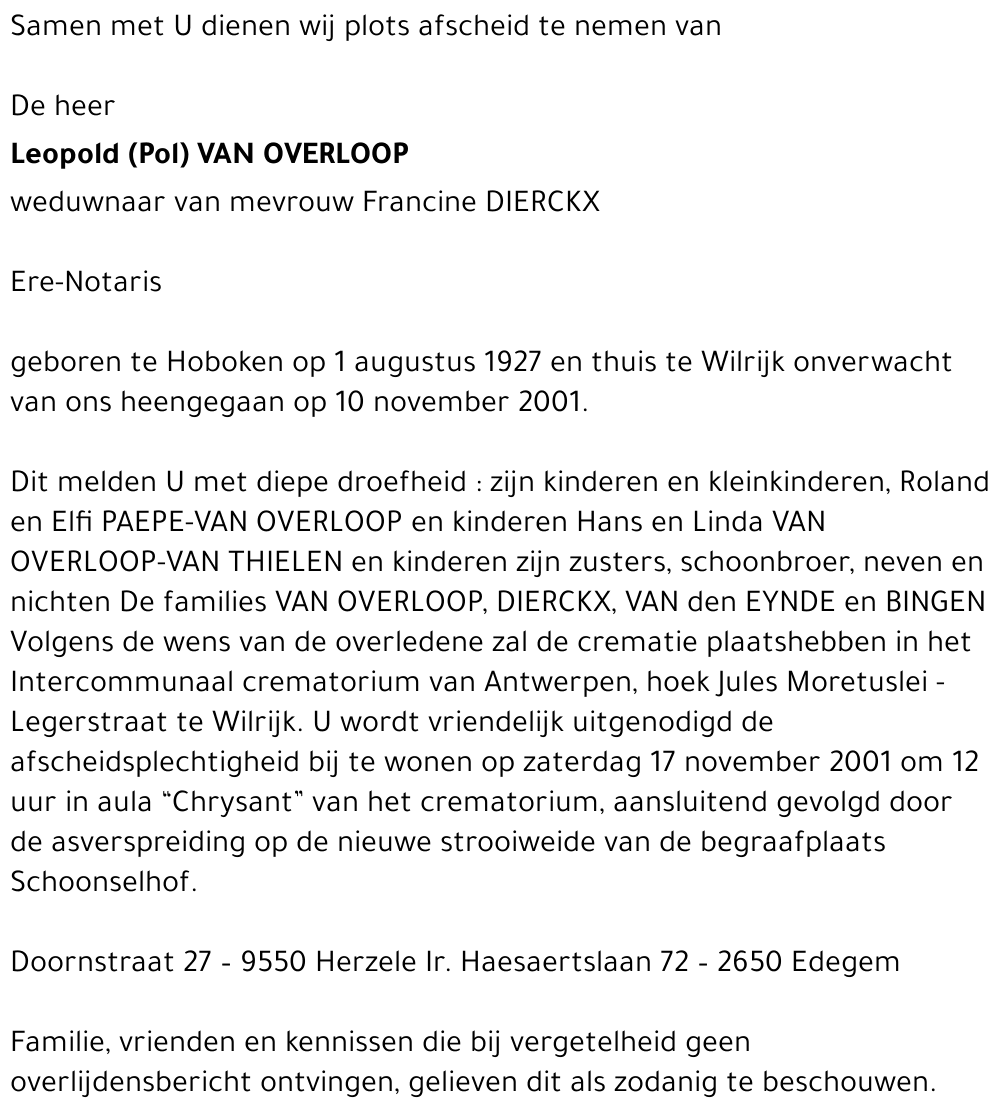 Leopold VAN OVERLOOP