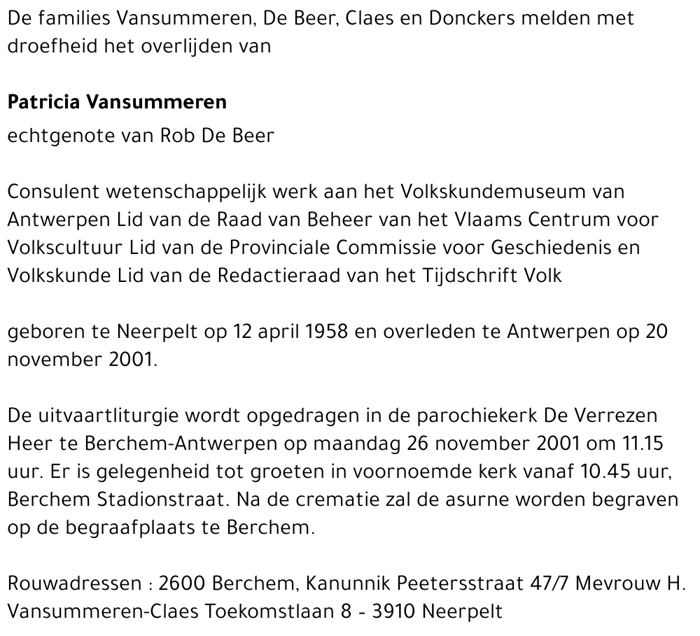 patricia vansummeren