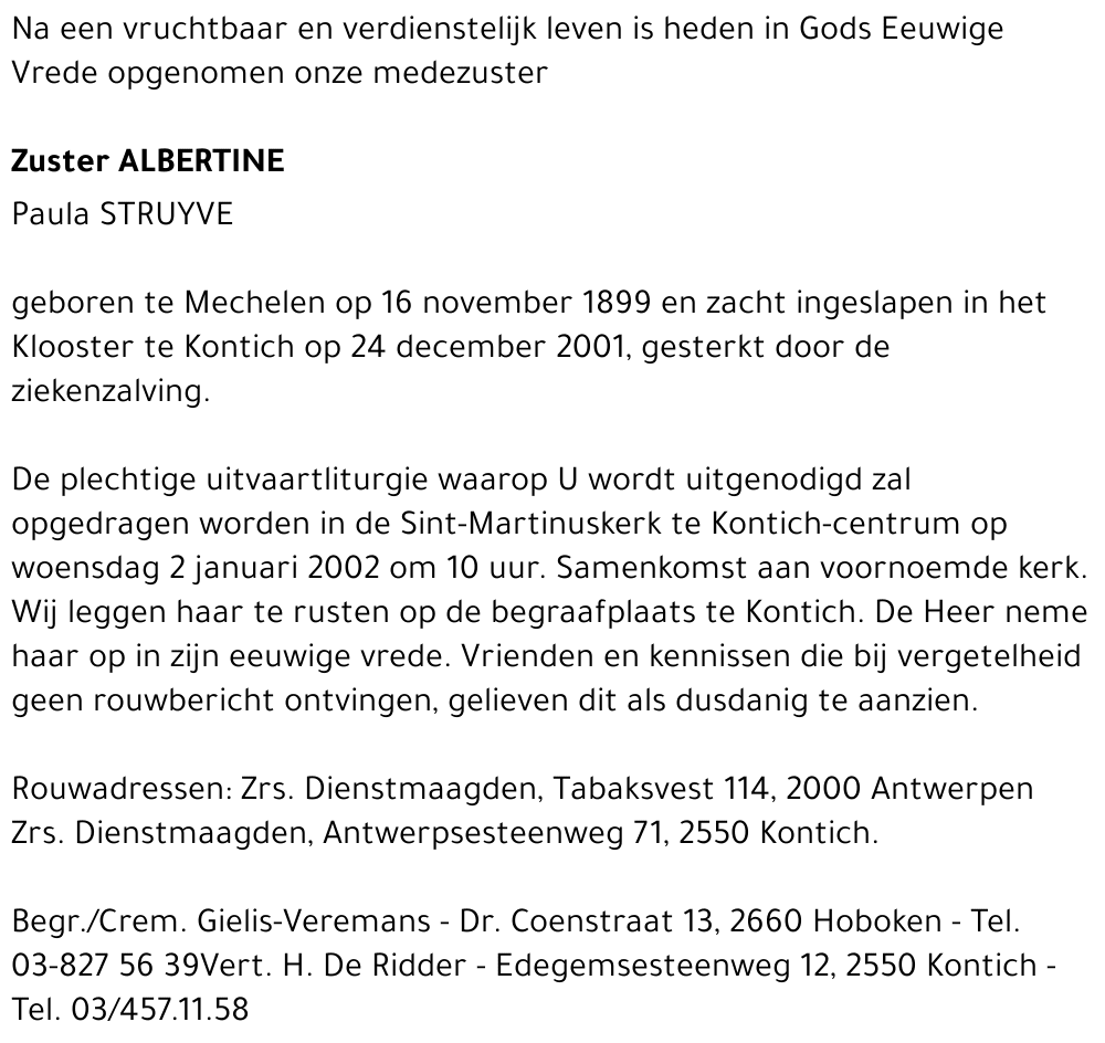 ALBERTINE (PAULA STRUYVE)