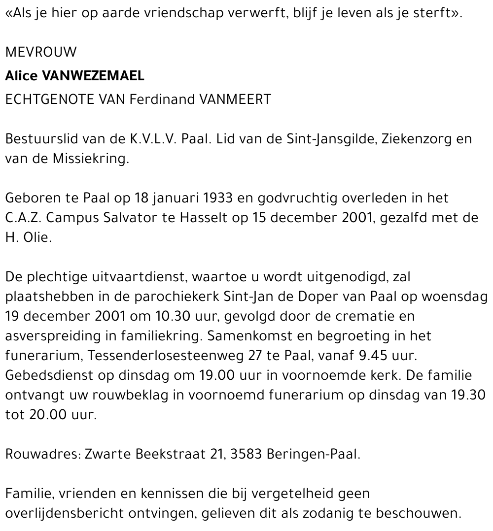 Alice Vanwezemael