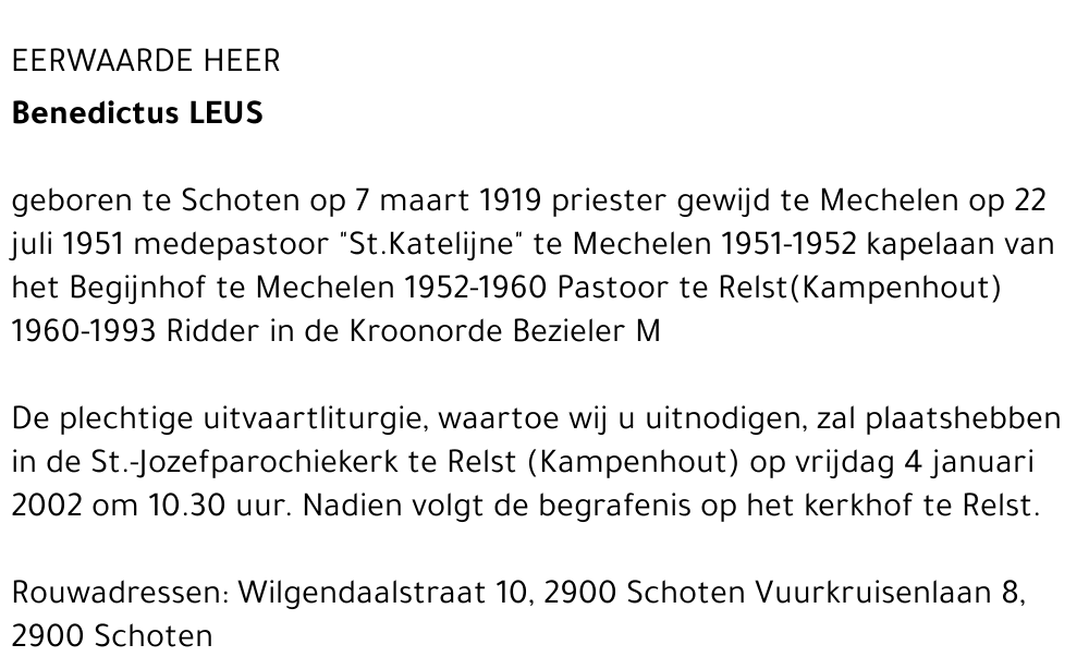 Benedictus LEUS