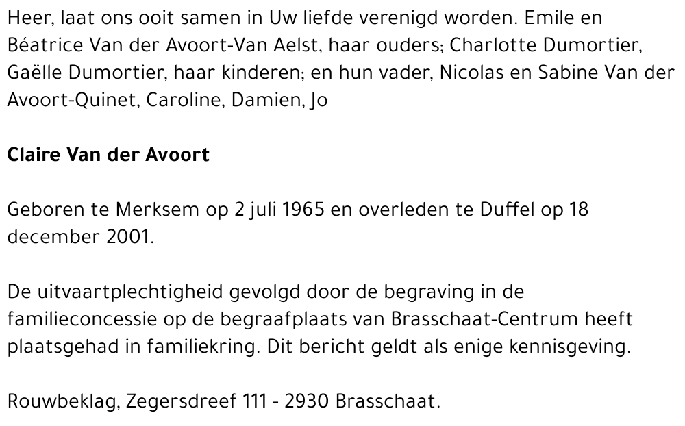 Claire Van der Avoort