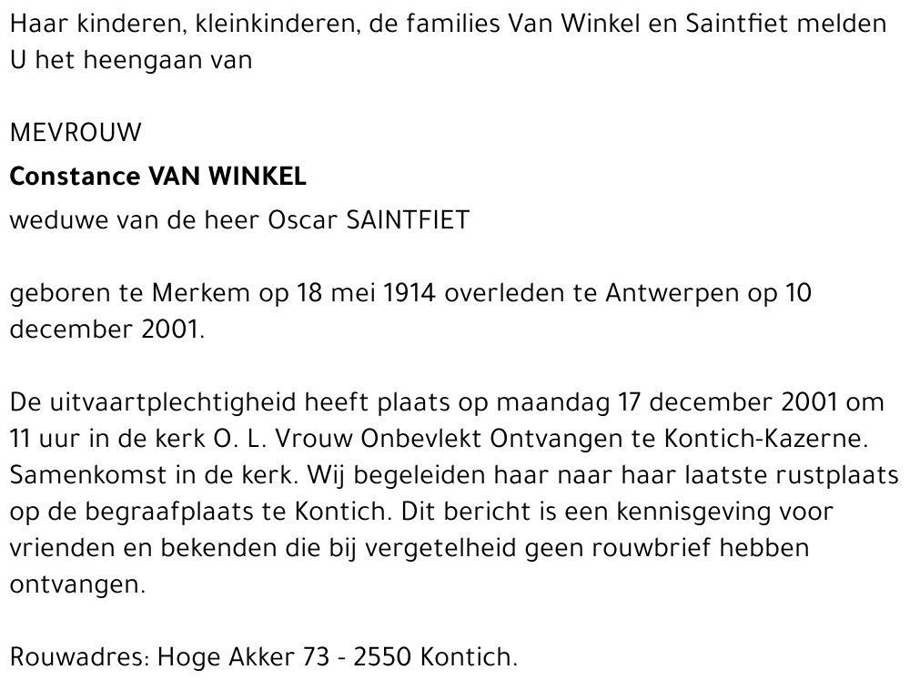 CONSTANCE VAN WINKEL