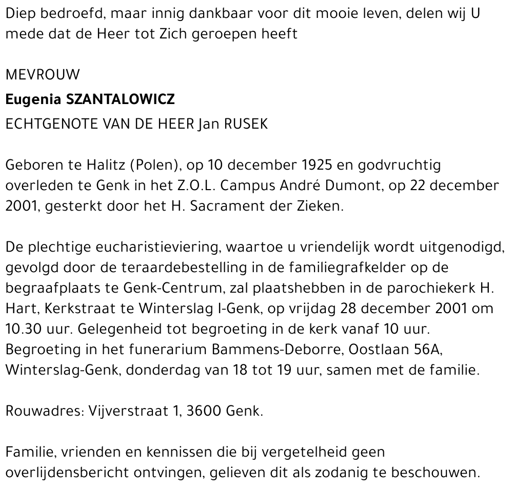 Eugenia Szantalowicz