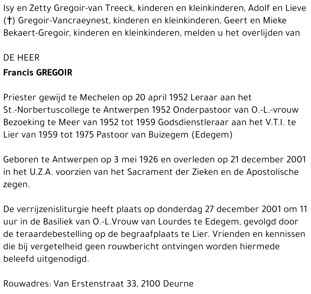 Francis GREGOIR
