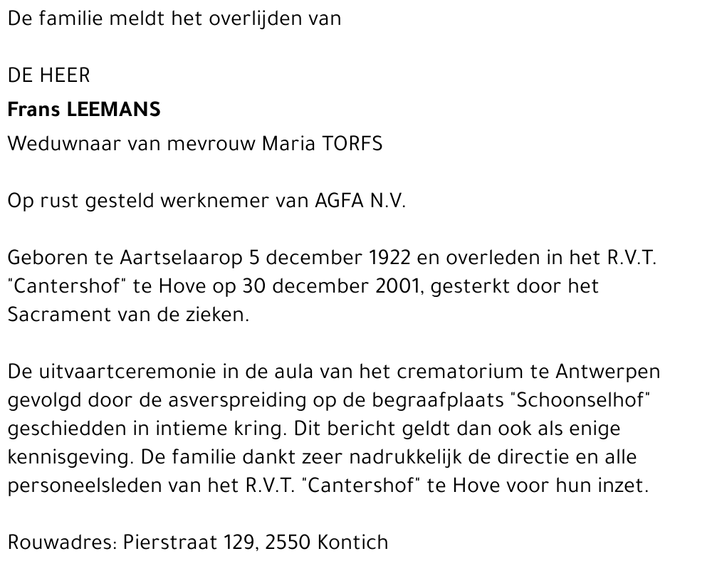 FRANS LEEMANS