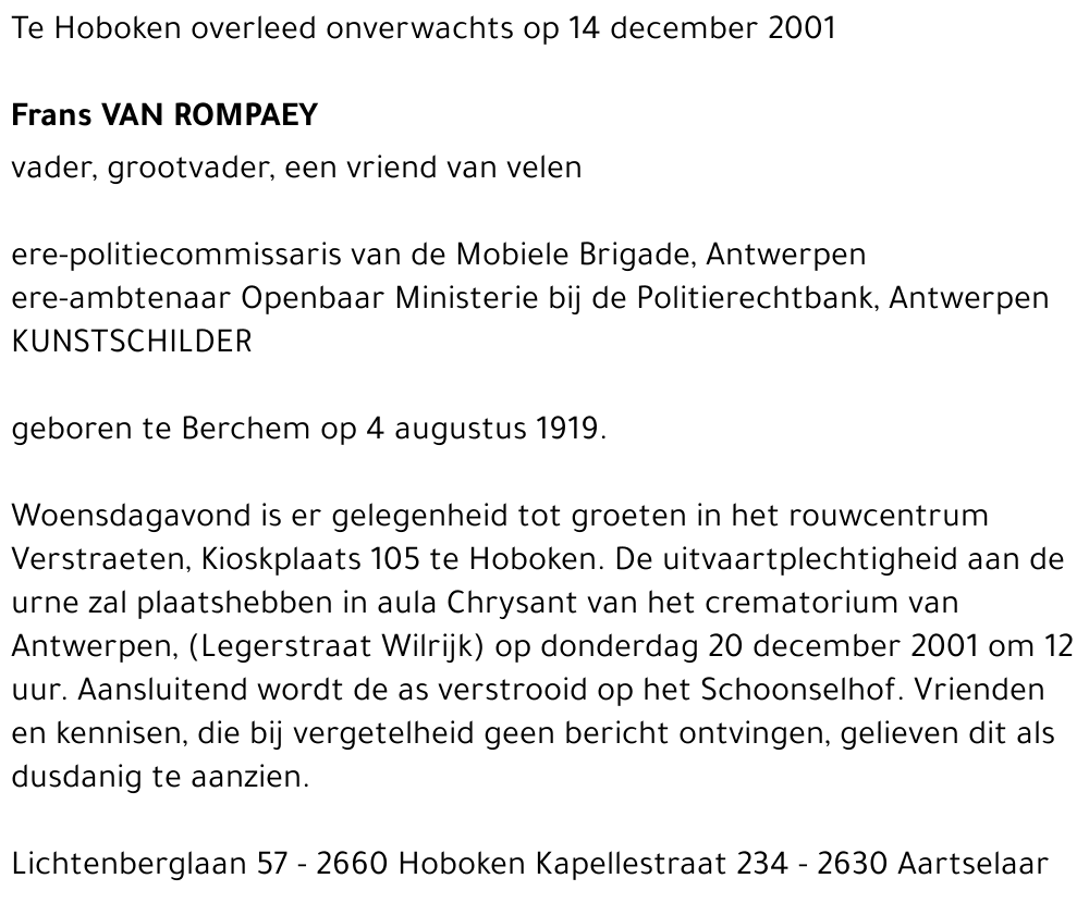 FRANS VAN ROMPAEY
