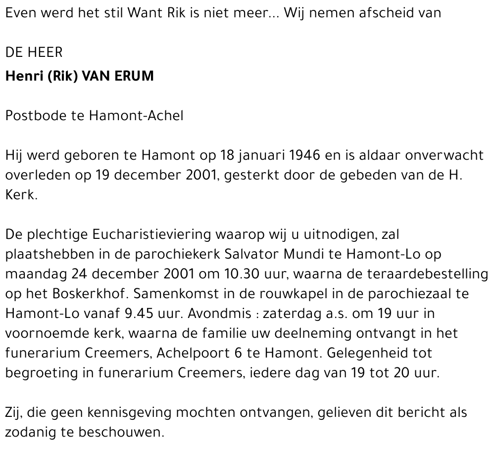 Henri (Rik) Van Erum