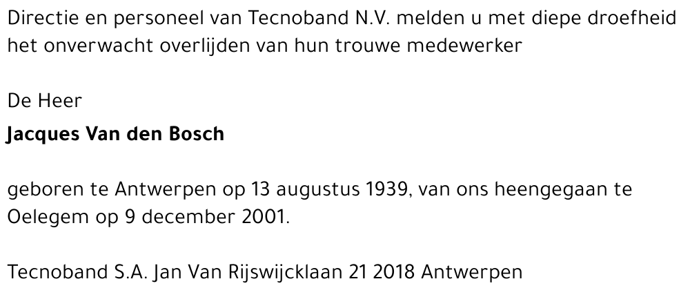 Jacques Van den Bosch