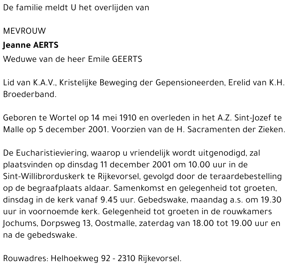JEANNE AERTS
