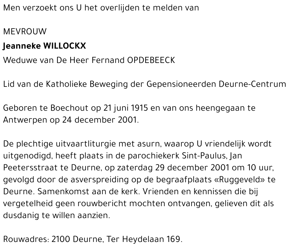 JEANNEKE WILLOCKX