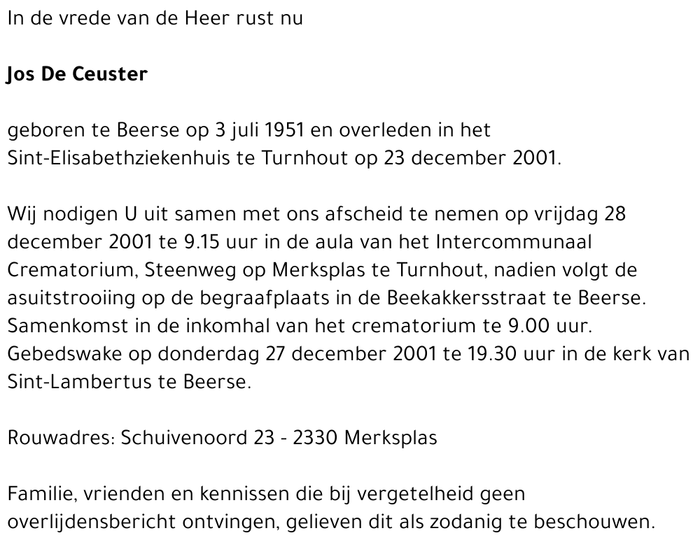 Jos De Ceuster