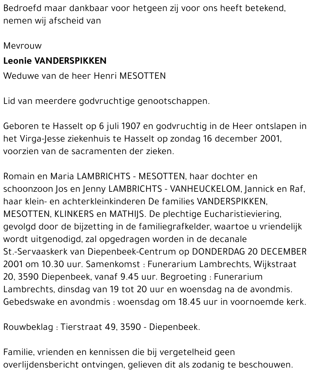 Leonie Vanderspikken