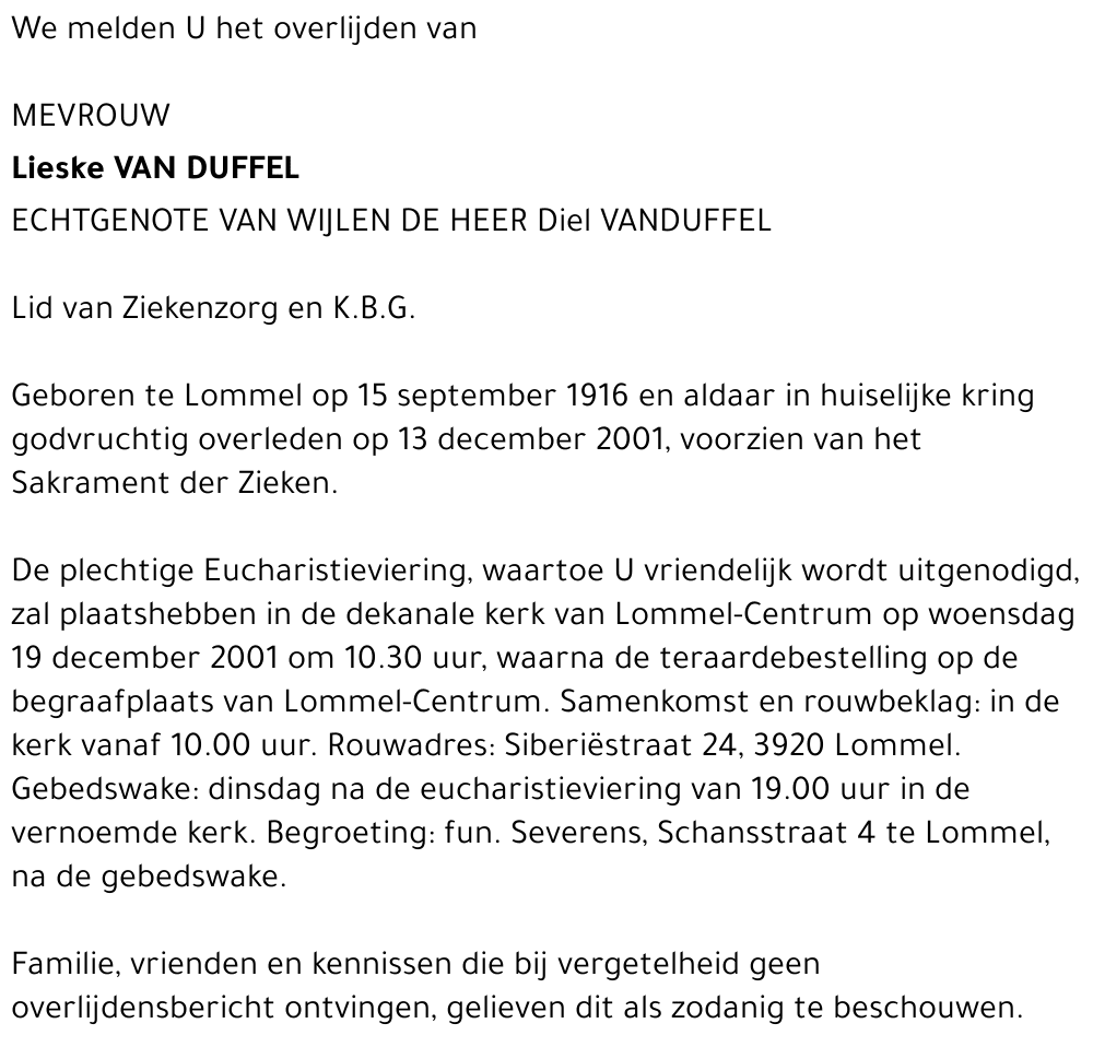 Lieske Van Duffel