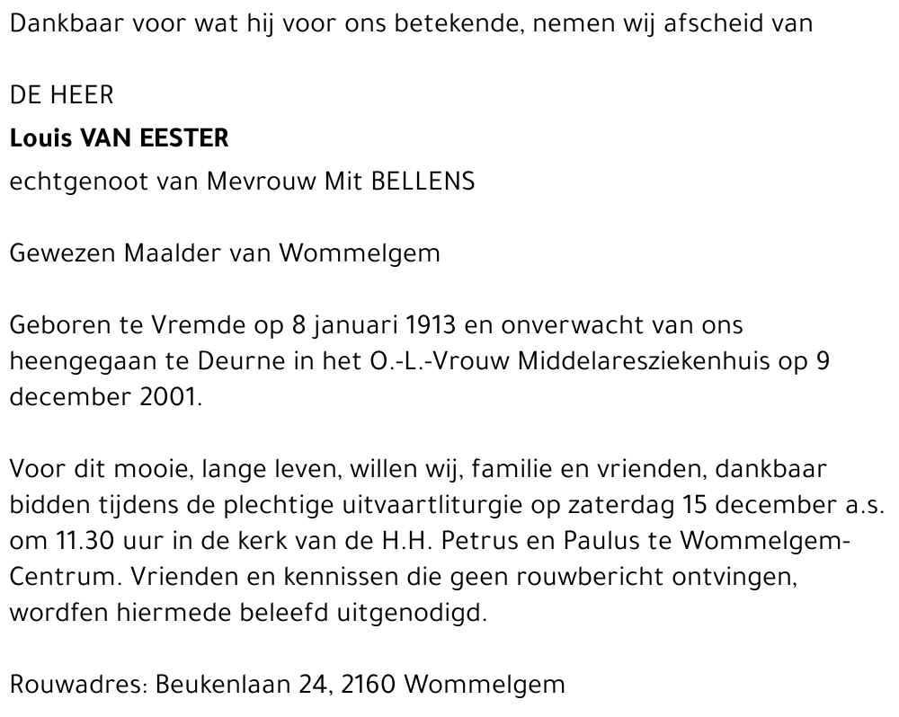 Louis Van Eester