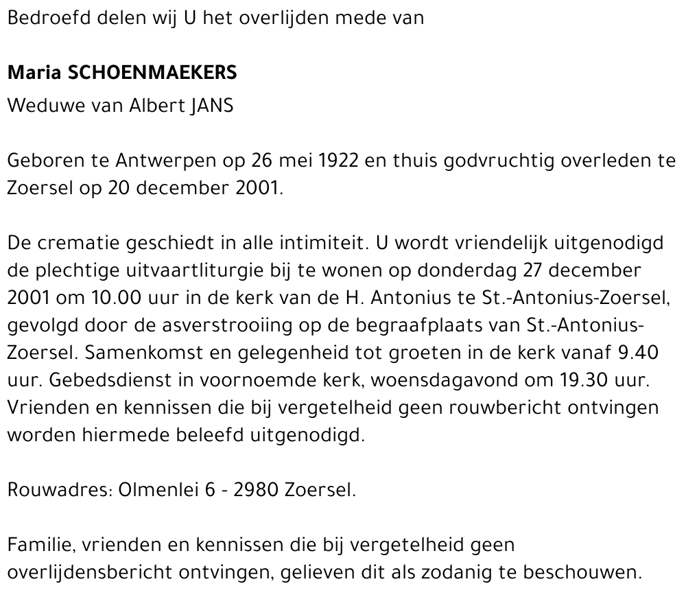 Maria Schoenmaekers