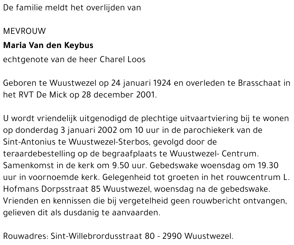 Maria Van den Keybus