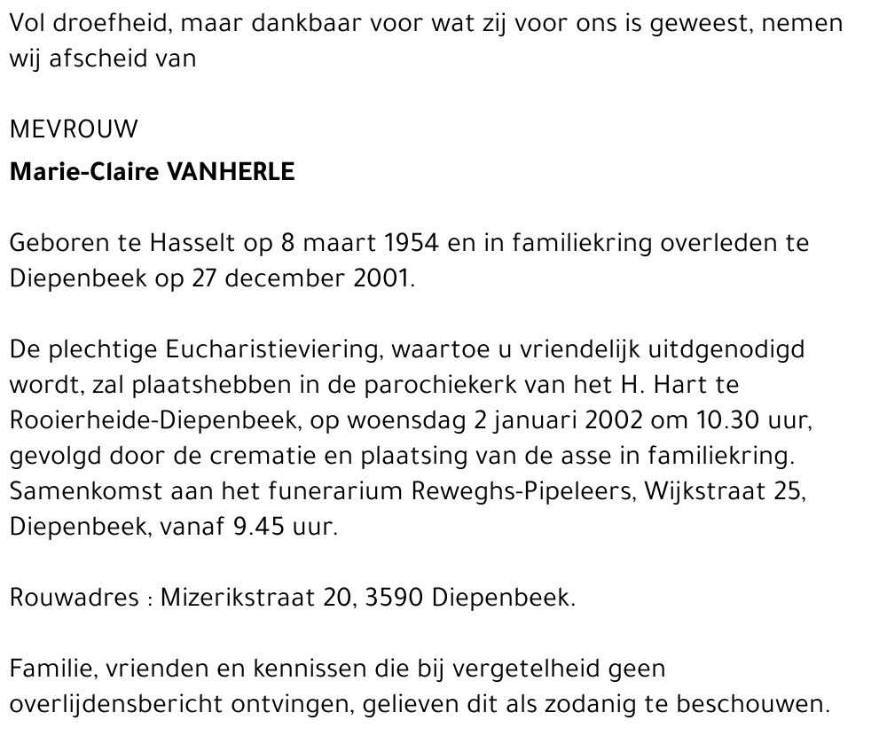 Marie-Claire VANHERLE