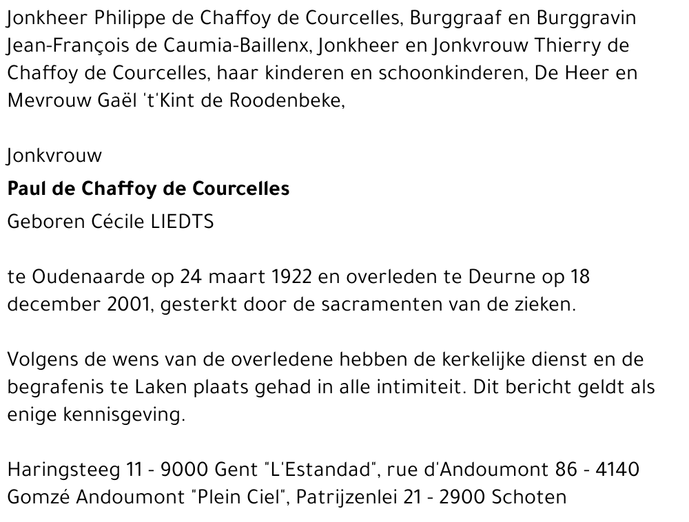 Paul De Chaffoy de Courcelles