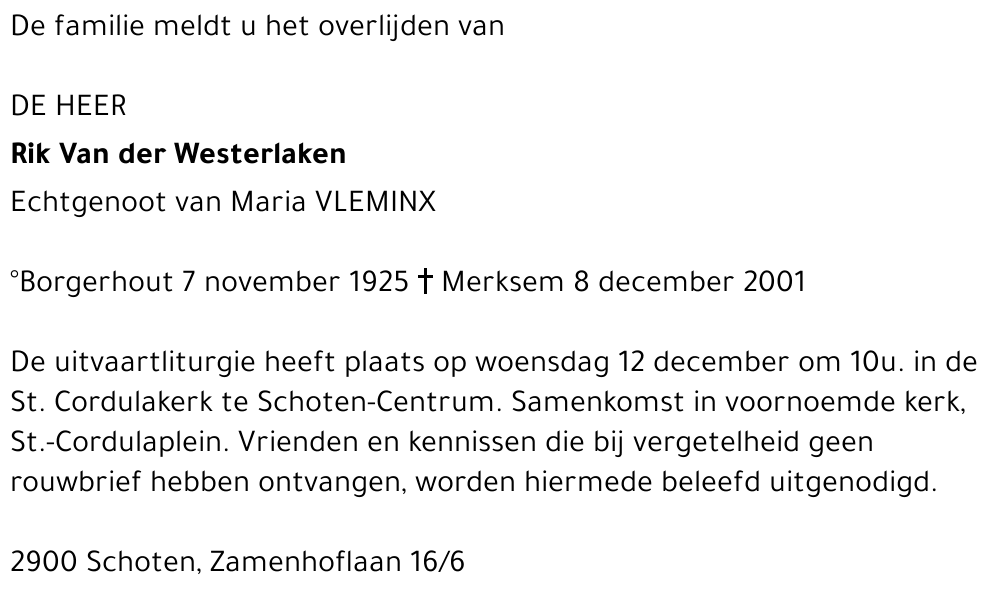 Rik Van der Westerlaken