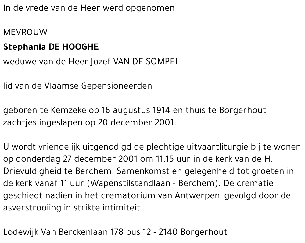 Staphania De Hooghe