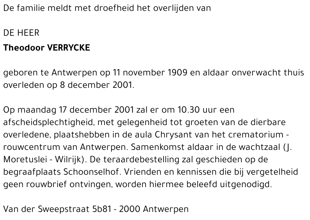 THEODOOR VERRYCKE