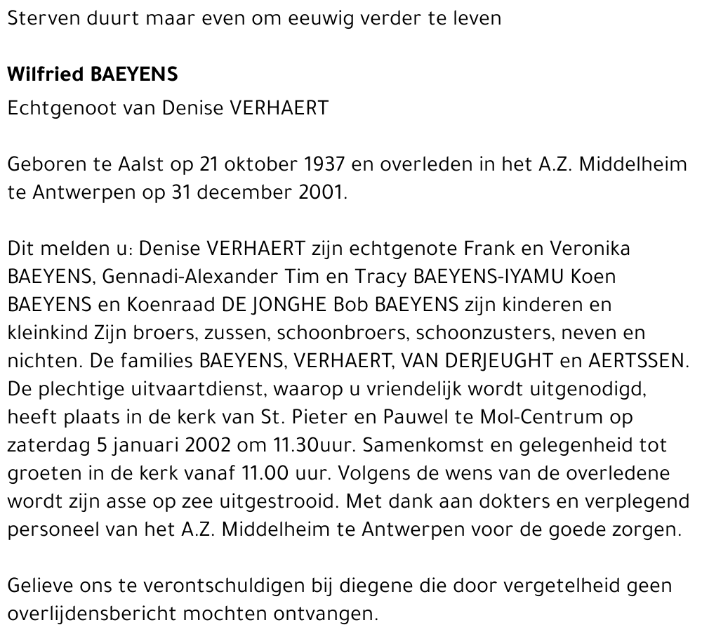 WILFRIED BAEYENS