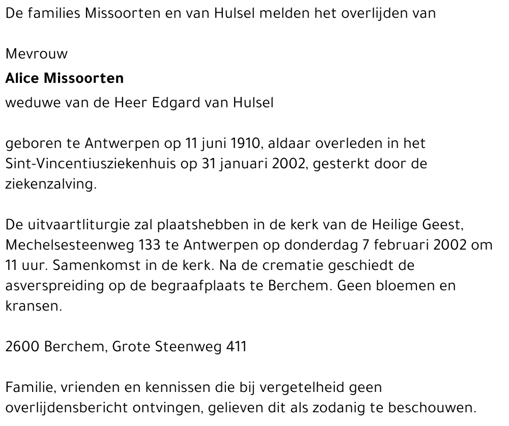 Alice MISSOORTEN