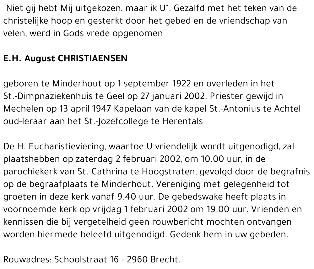 AUGUST CHRISTIAENSEN