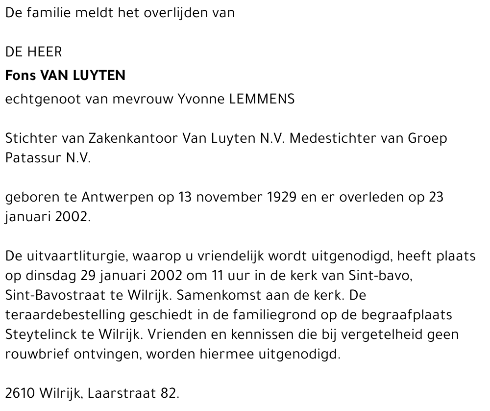 fons van luyten